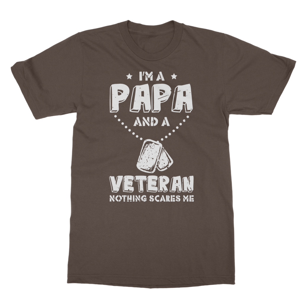 I'm a Papa & a Veteran - Nothing Scares Me Classic Adult T-Shirt