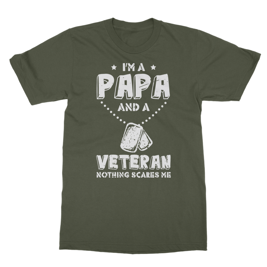 I'm a Papa & a Veteran - Nothing Scares Me Classic Adult T-Shirt