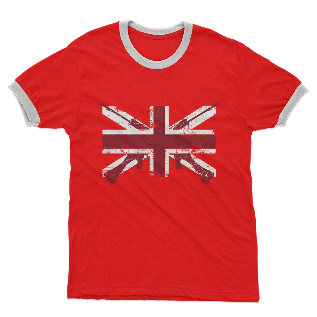 L1A1 SLR British Flag Adult Ringer T-Shirt