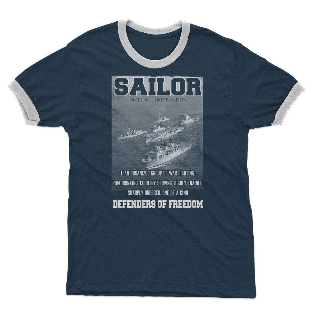 Sailors - Defenders Of Freedom Adult Ringer T-Shirt