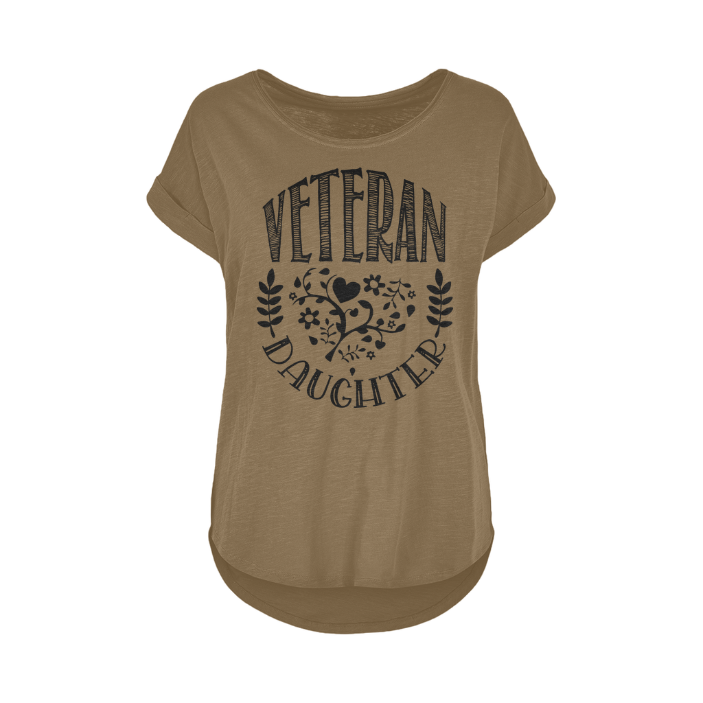 Veteran Daughter Women's Long Slub T-Shirt XS-5XL