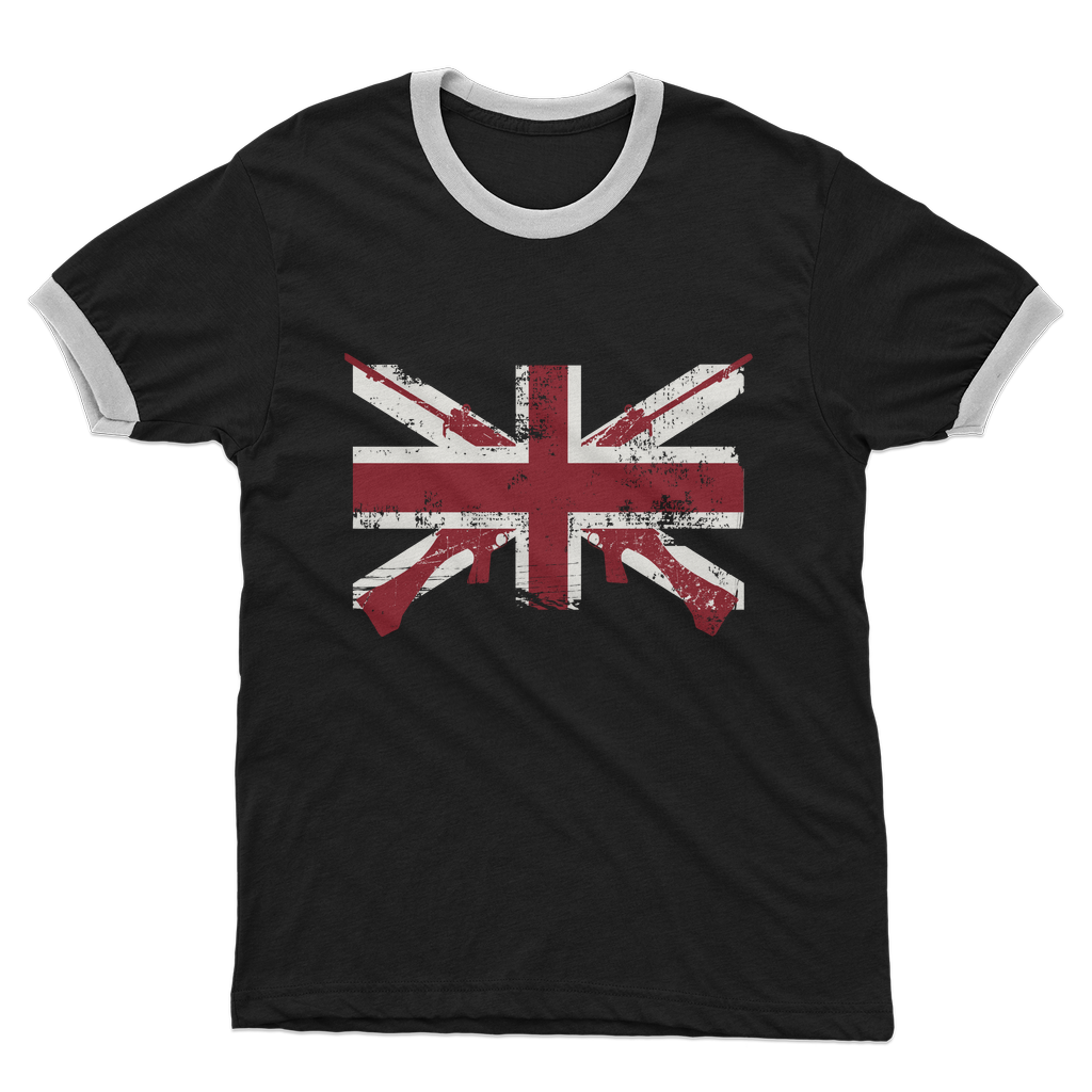 L1A1 SLR British Flag Adult Ringer T-Shirt