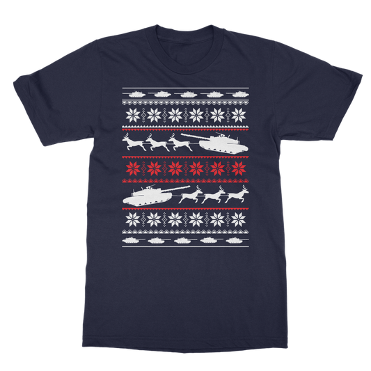 Army Sleigh Tank Christmas Classic Adult T-Shirt