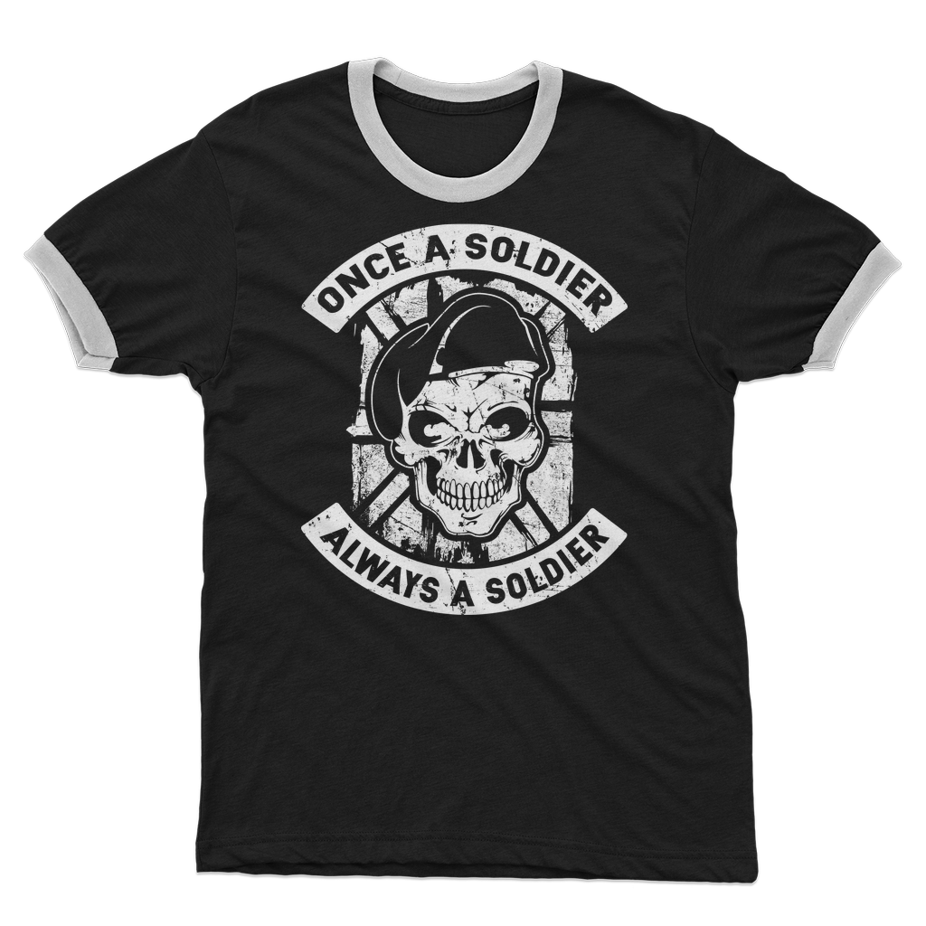 Once A Soldier Always A Soldier Adult Ringer T-Shirt