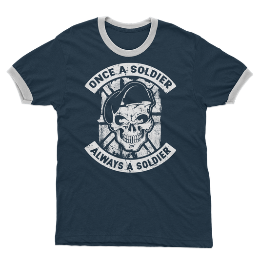 Once A Soldier Always A Soldier Adult Ringer T-Shirt