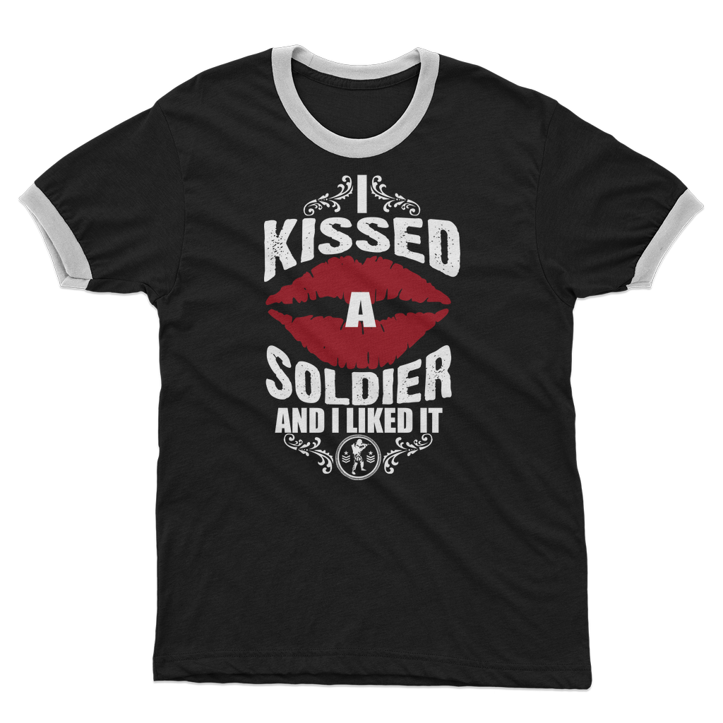 I Kissed A Soldier And I Liked It Adult Ringer T-Shirt