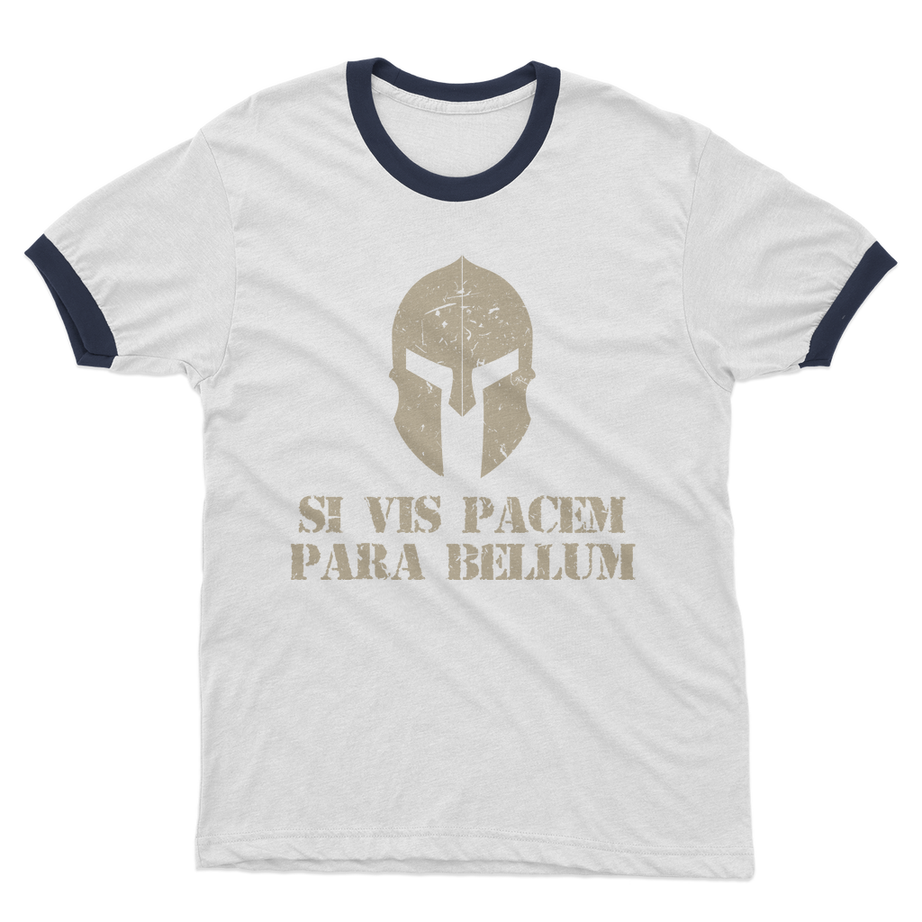 Spartan x Si Vis Pacem Para Bellum Adult Ringer T-Shirt
