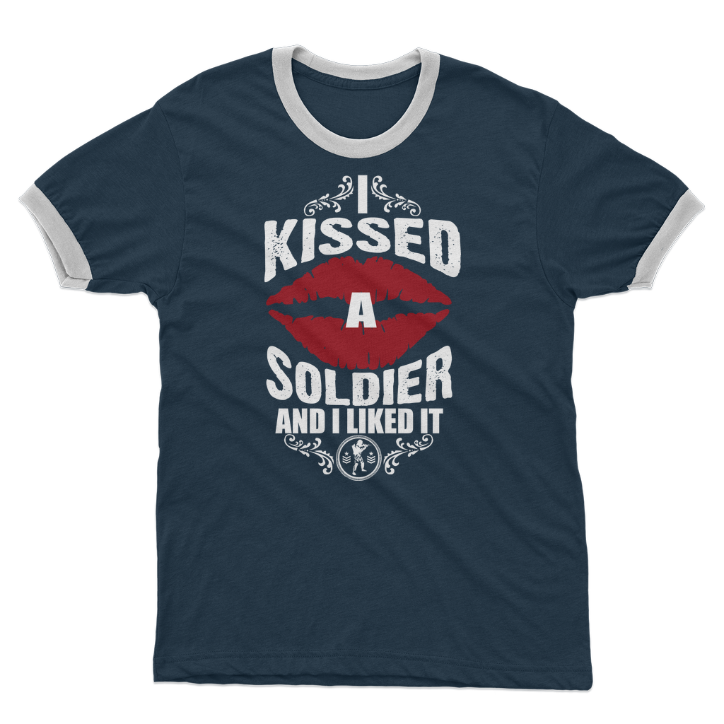 I Kissed A Soldier And I Liked It Adult Ringer T-Shirt