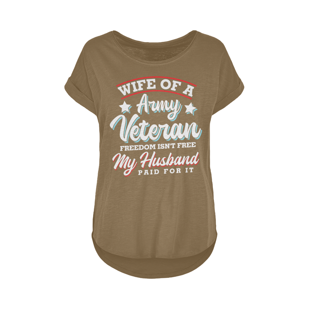 Wife of a Army Veteran Women's Long Slub T-Shirt XS-5XL