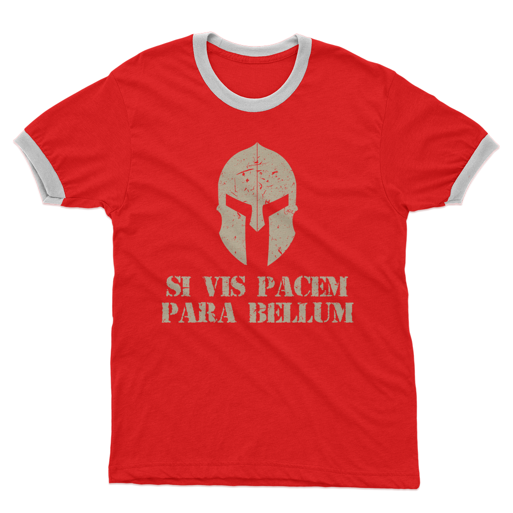 Spartan x Si Vis Pacem Para Bellum Adult Ringer T-Shirt