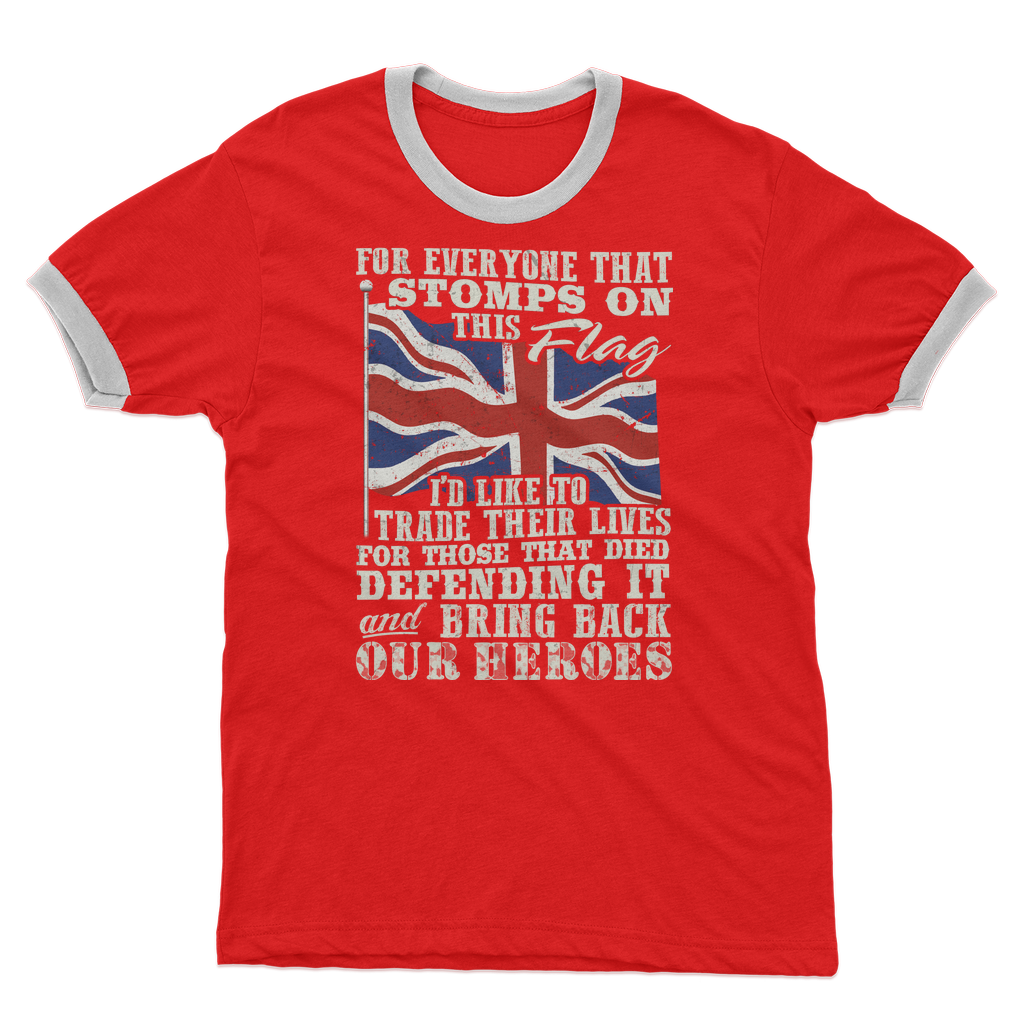 Don't Stomp On This Flag Adult Ringer T-Shirt