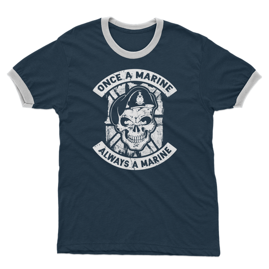 Once a Marine, always a Marine! Adult Ringer T-Shirt