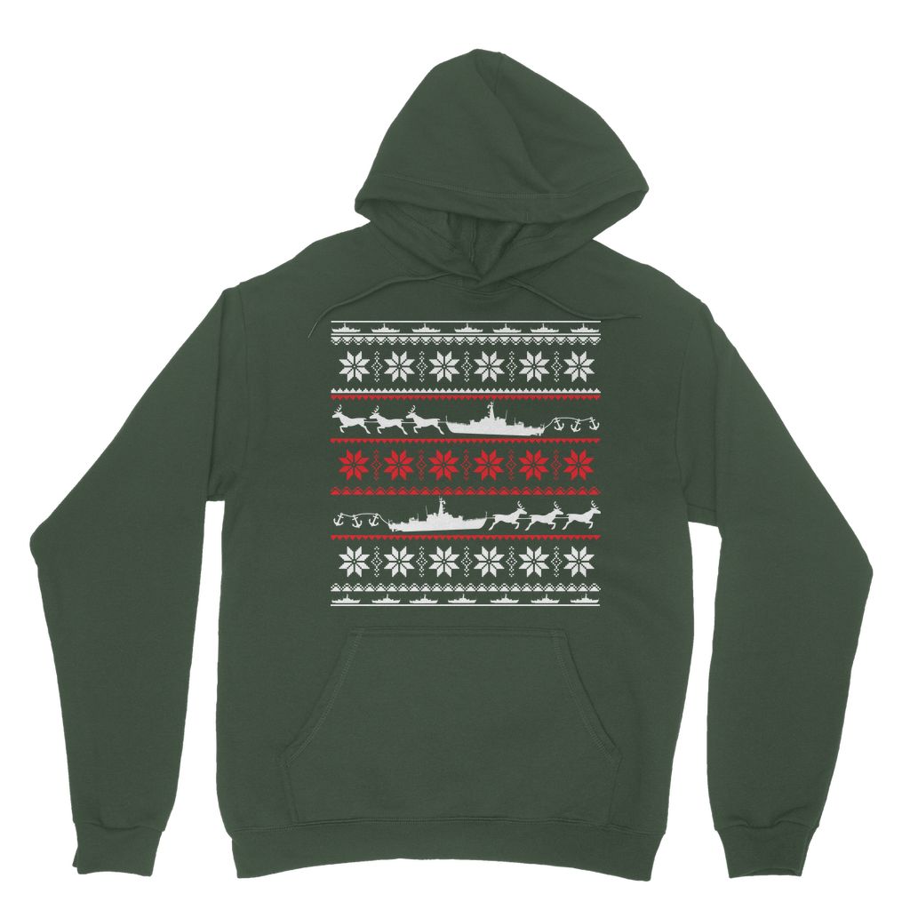 Navy Ship Christmas Classic Adult Hoodie