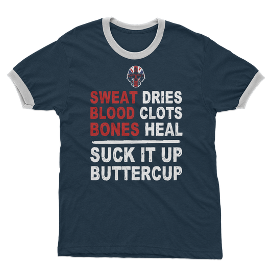 Suck It Up Buttercup Adult Ringer T-Shirt