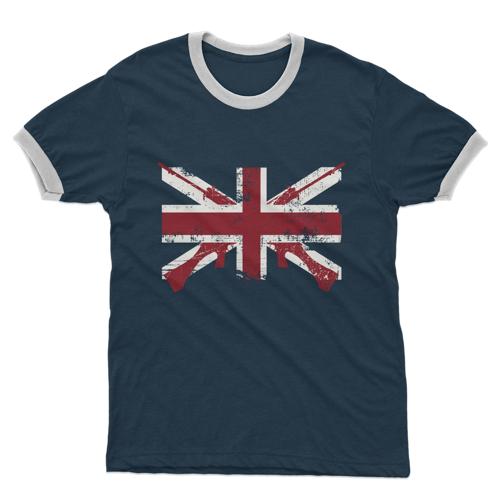L1A1 SLR British Flag Adult Ringer T-Shirt