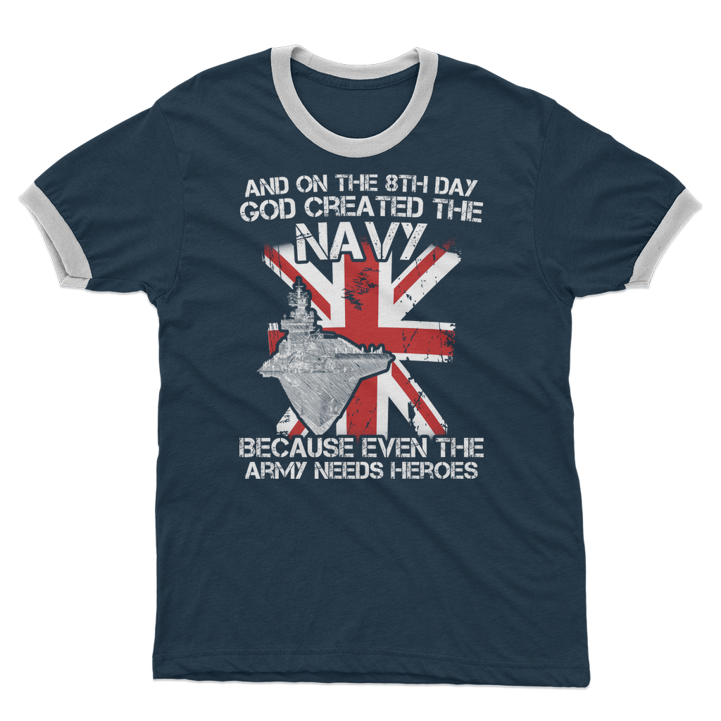 Royal Navy Are Heroes Adult Ringer T-Shirt