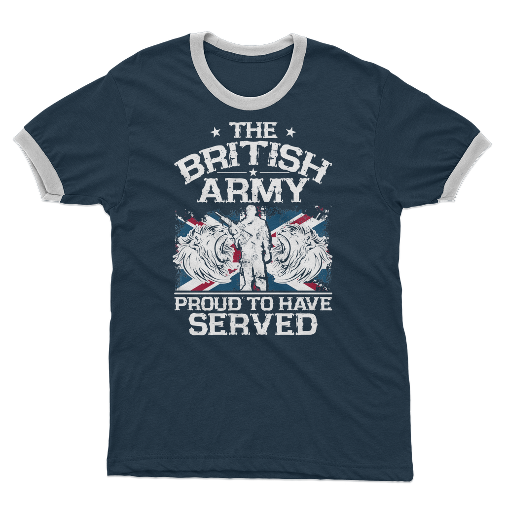 British Army - Proud To Have Served Adult Ringer T-Shirt