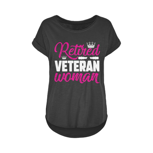 Retired Veteran Women Women's Long Slub T-Shirt XS-5XL