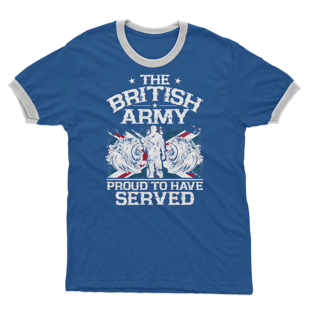 British Army - Proud To Have Served Adult Ringer T-Shirt
