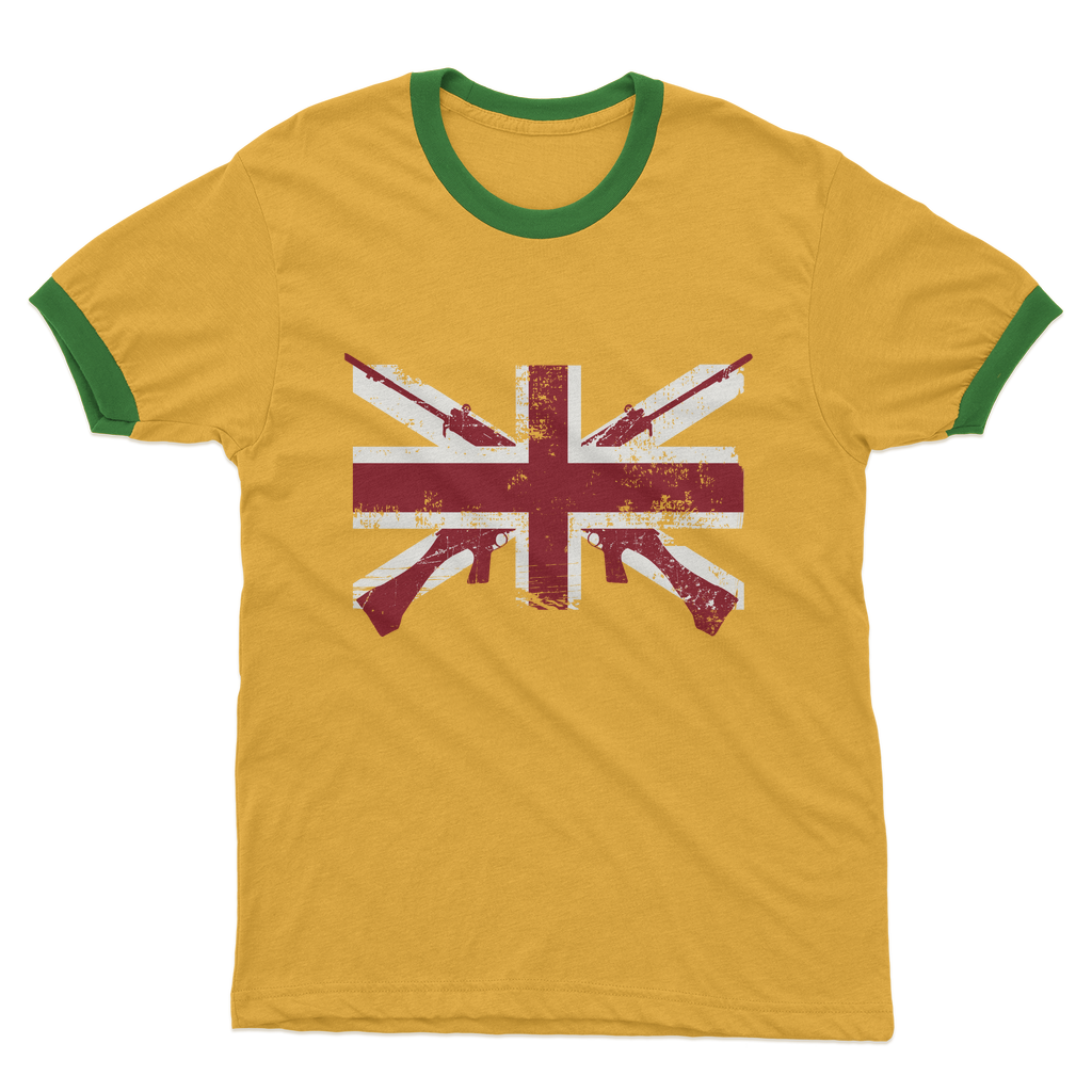 L1A1 SLR British Flag Adult Ringer T-Shirt