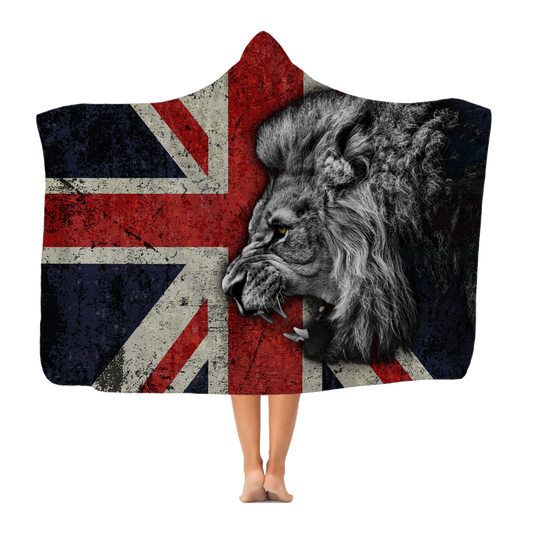 British Lion All Over Printed Classic Adult Hooded Blanket