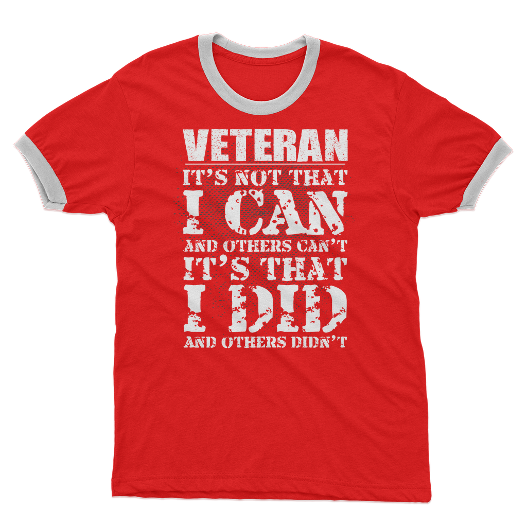 Veteran - It's That I Did Adult Ringer T-Shirt