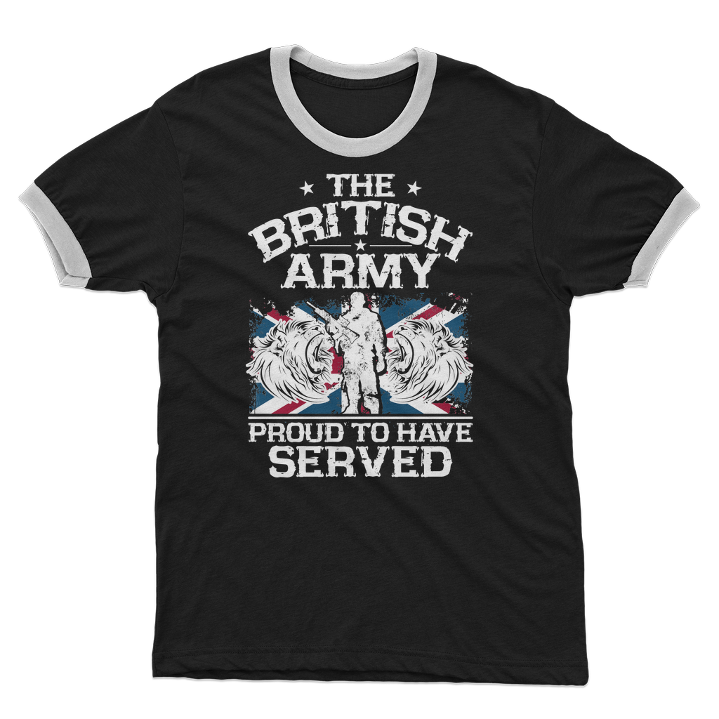 British Army - Proud To Have Served Adult Ringer T-Shirt
