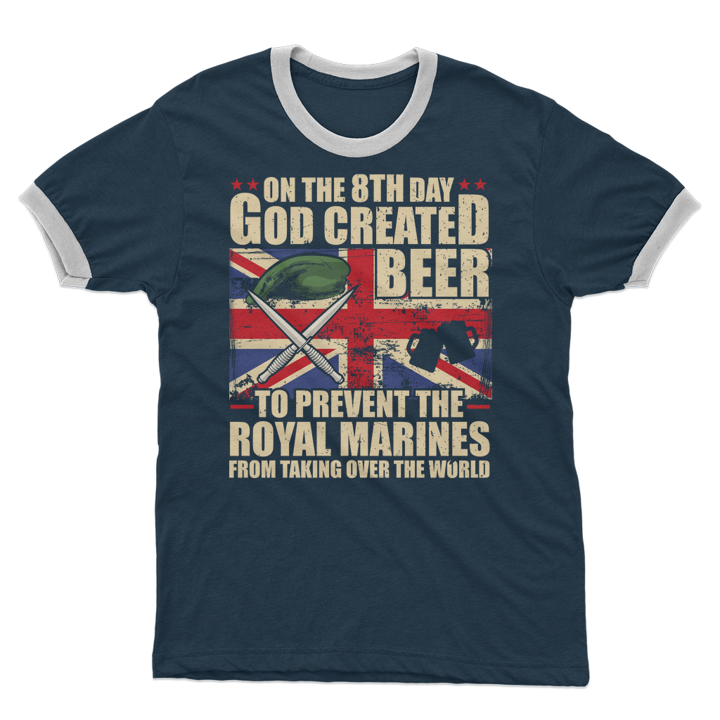 Royal Marines Love Beer Adult Ringer T-Shirt