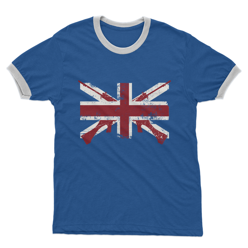 L1A1 SLR British Flag Adult Ringer T-Shirt