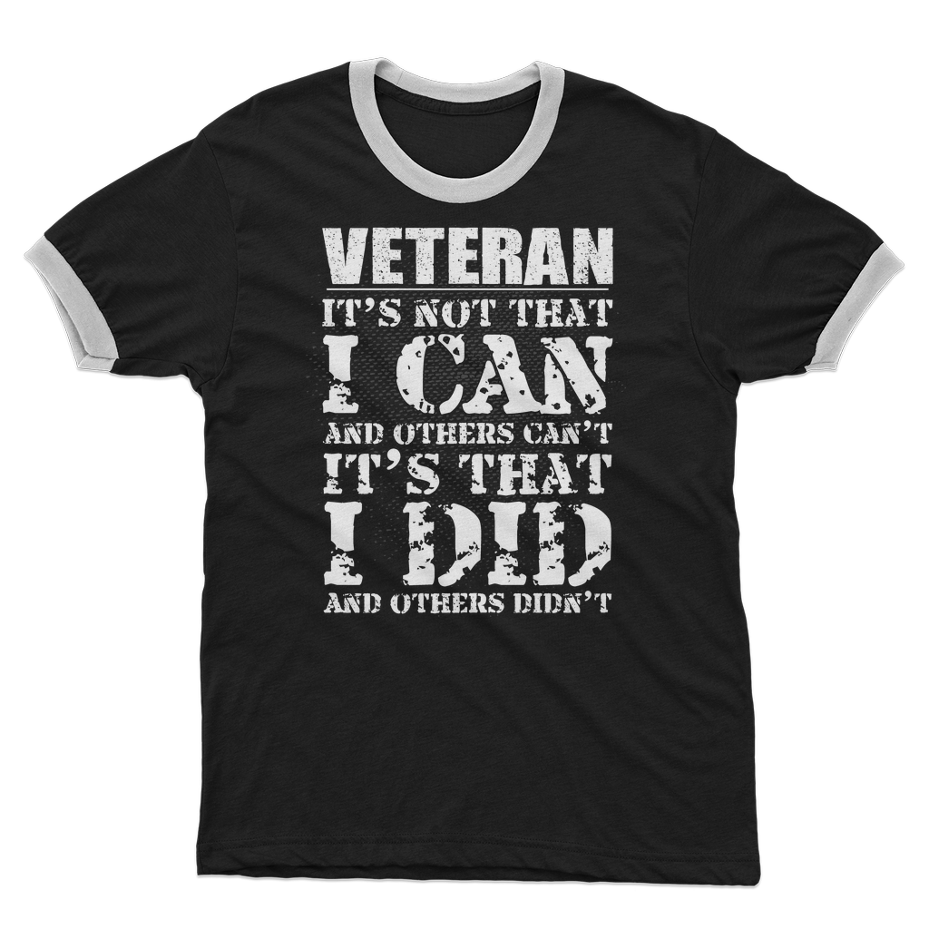 Veteran - It's That I Did Adult Ringer T-Shirt