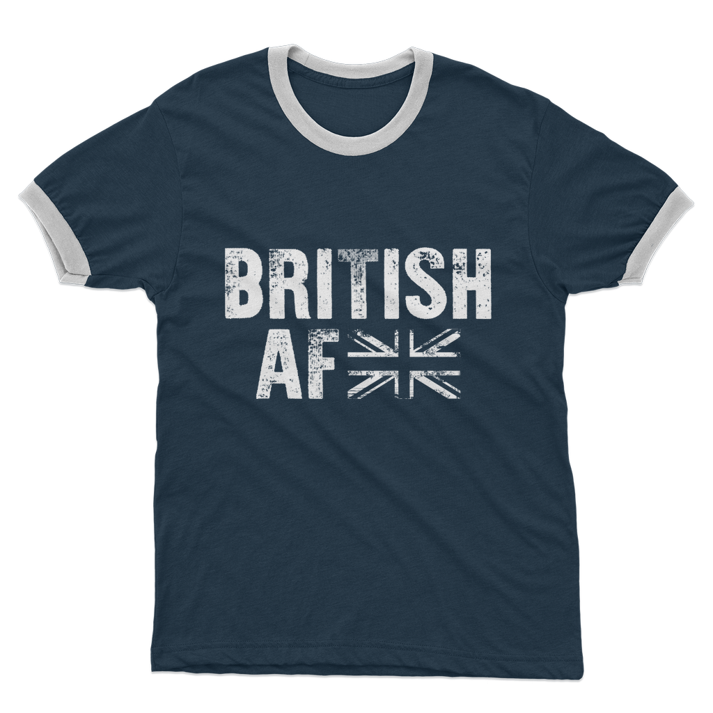 British AF Adult Ringer T-Shirt