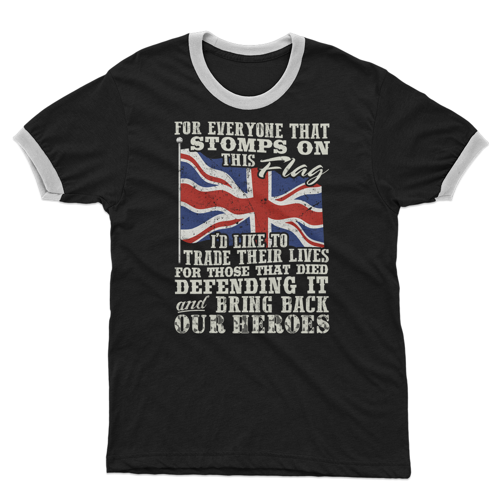 Don't Stomp On This Flag Adult Ringer T-Shirt