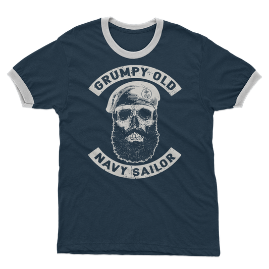 Grumpy Old Navy Sailor Adult Ringer T-Shirt