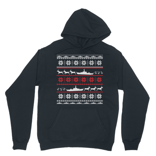 Navy Ship Christmas Classic Adult Hoodie