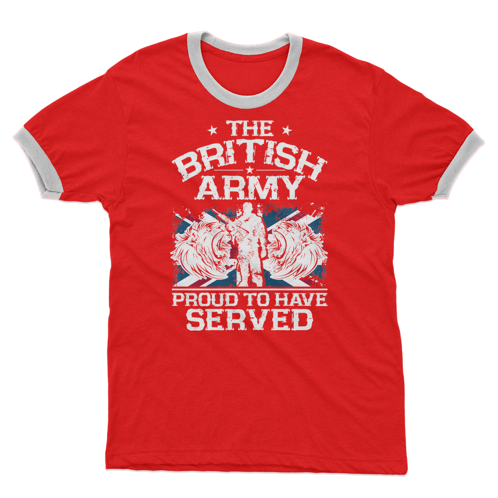 British Army - Proud To Have Served Adult Ringer T-Shirt
