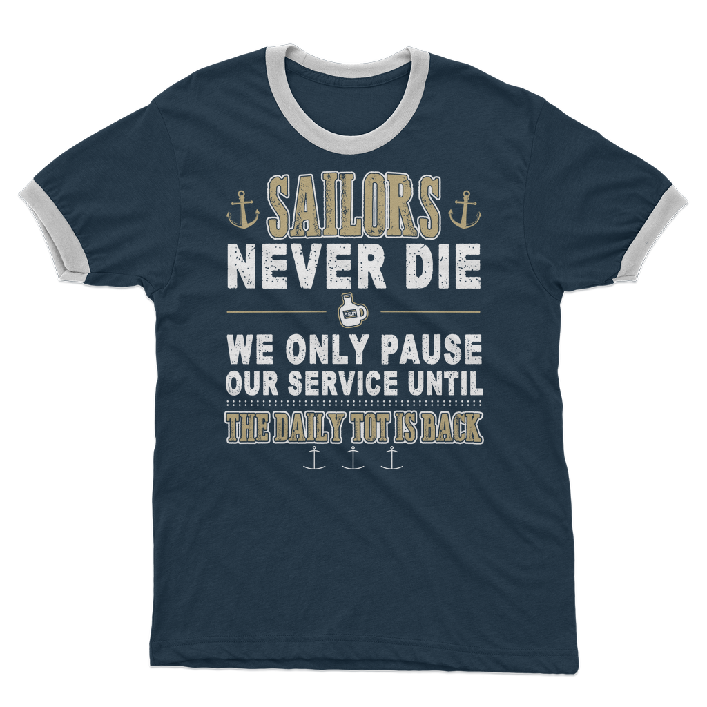 Sailors - Daily Tot Is Back Adult Ringer T-Shirt