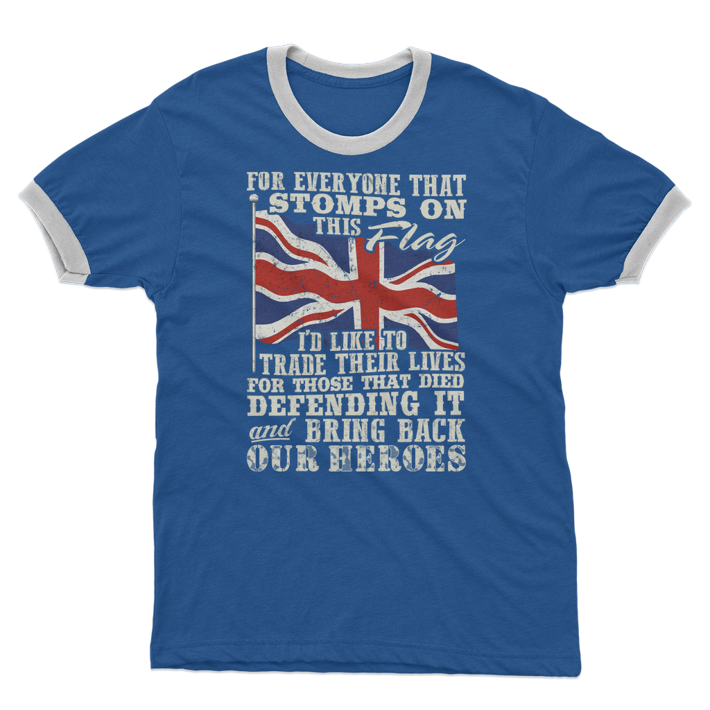 Don't Stomp On This Flag Adult Ringer T-Shirt