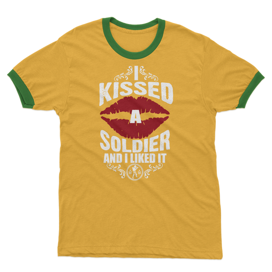 I Kissed A Soldier And I Liked It Adult Ringer T-Shirt