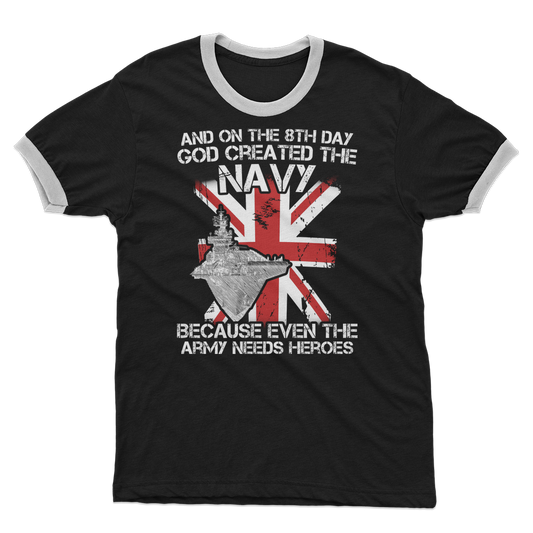Royal Navy Are Heroes Adult Ringer T-Shirt