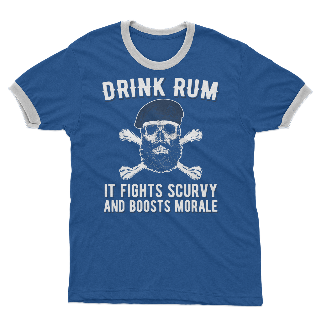 Drink Rum - It Fights Scurvy And Boosts Morale Adult Ringer T-Shirt