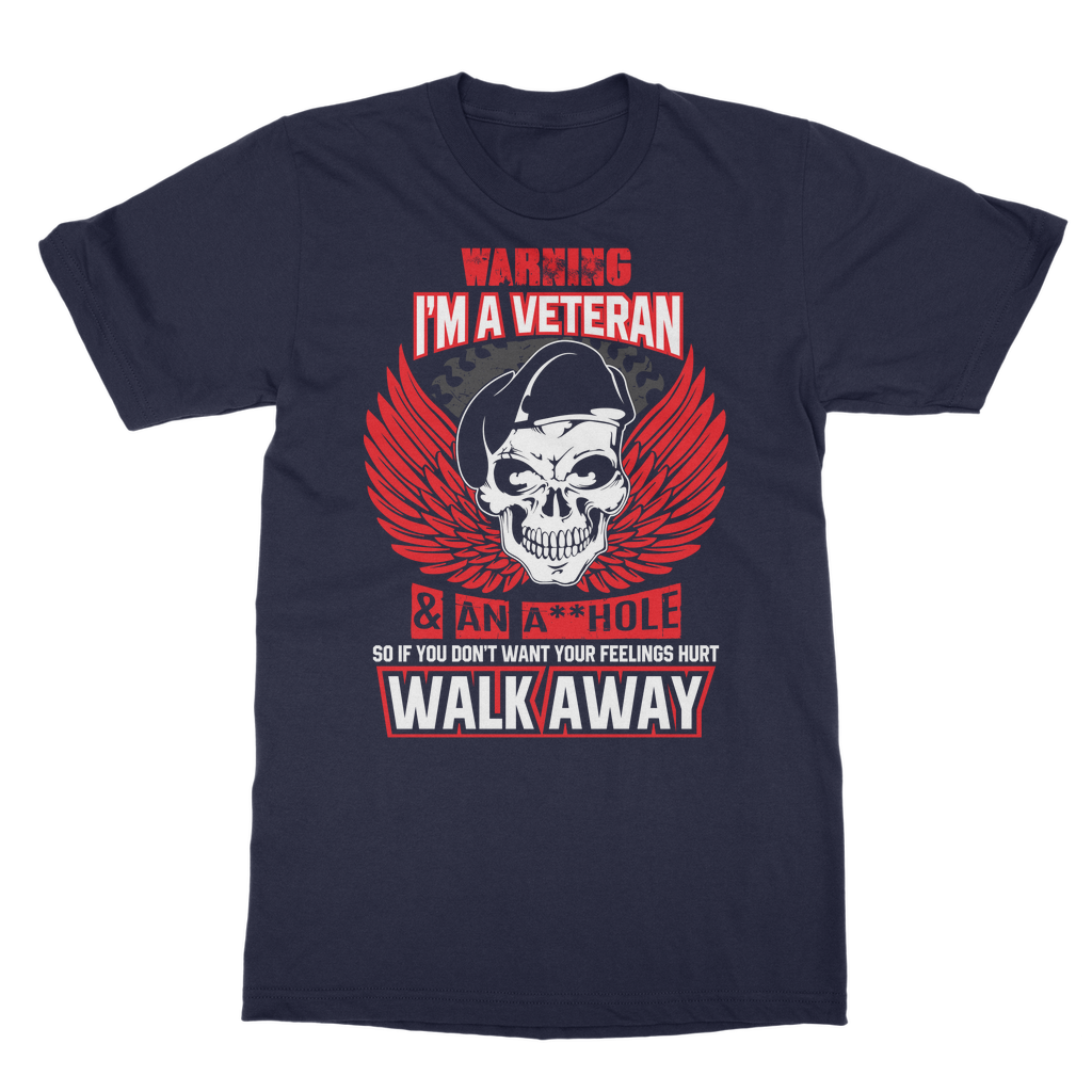 Warning - I'm A Veteran Classic Adult T-Shirt