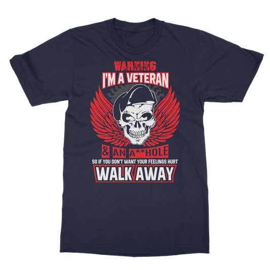 Warning - I'm A Veteran Classic Adult T-Shirt