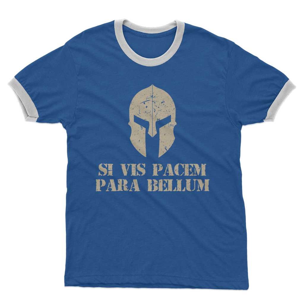Spartan x Si Vis Pacem Para Bellum Adult Ringer T-Shirt