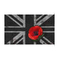Union Jack Remembrance Flag — Black Distressed British Flag with Red Poppy (Double-Sided)