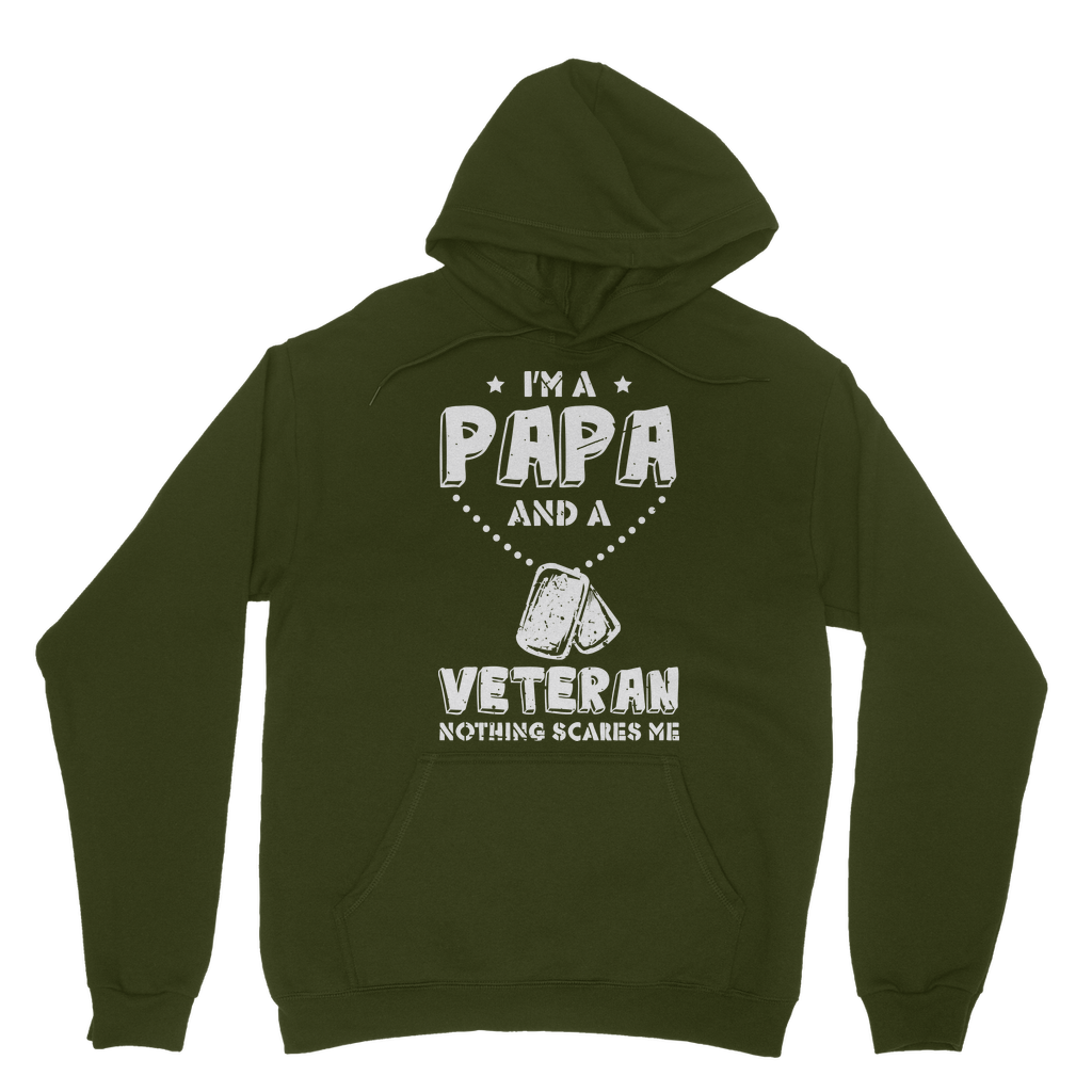 I'm a Papa & a Veteran - Nothing Scares Me Classic Adult Hoodie