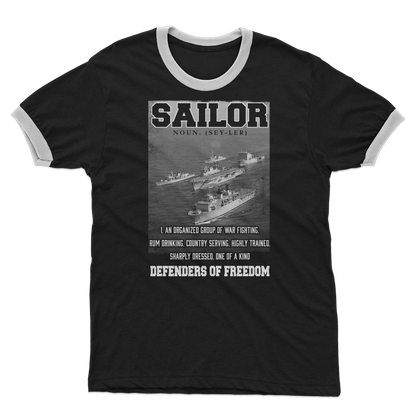 Sailors - Defenders Of Freedom Adult Ringer T-Shirt