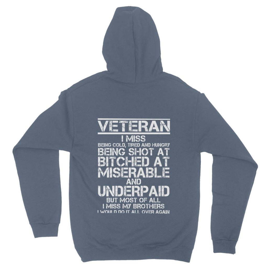 Veteran - I Would Do It All Over Again (Back Print) Classic Adult Hoodie