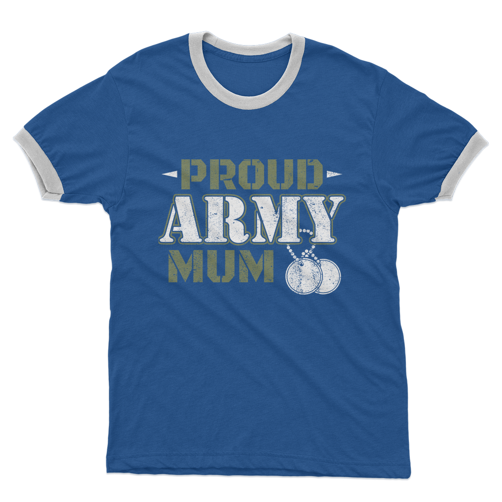 Proud Army Mum Adult Ringer T-Shirt