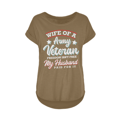 Wife of a Army Veteran Women's Long Slub T-Shirt XS-5XL