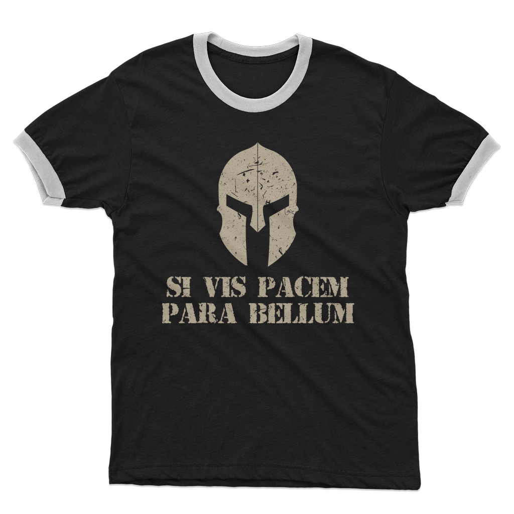 Spartan x Si Vis Pacem Para Bellum Adult Ringer T-Shirt